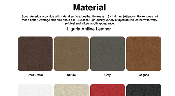 material overview info - 2