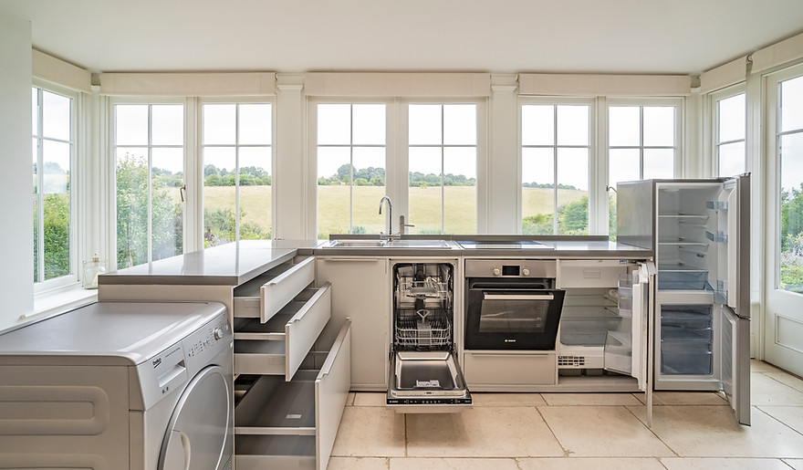kitchen in a conservatory