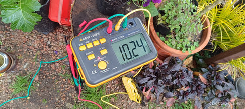 Medicion de resistencia a tierra con instrumento