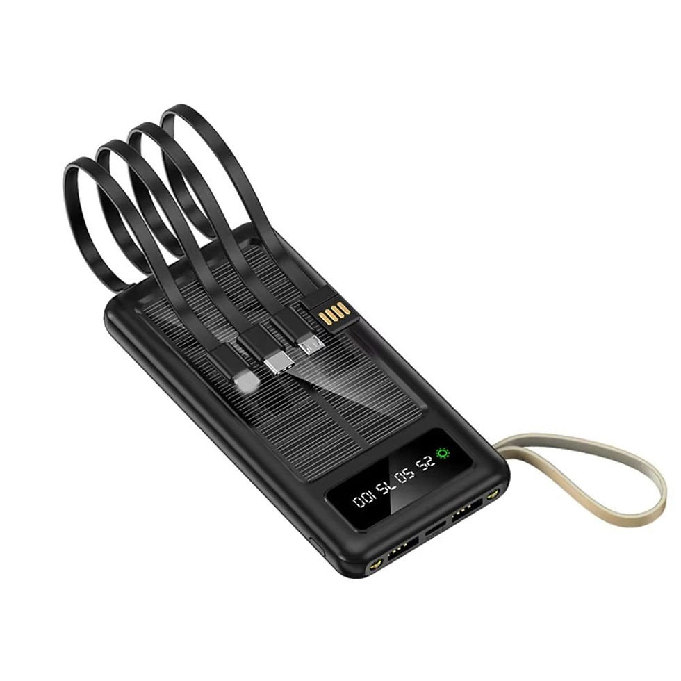 Miniatura: Portable Solar Power Bank with Built-in Cables