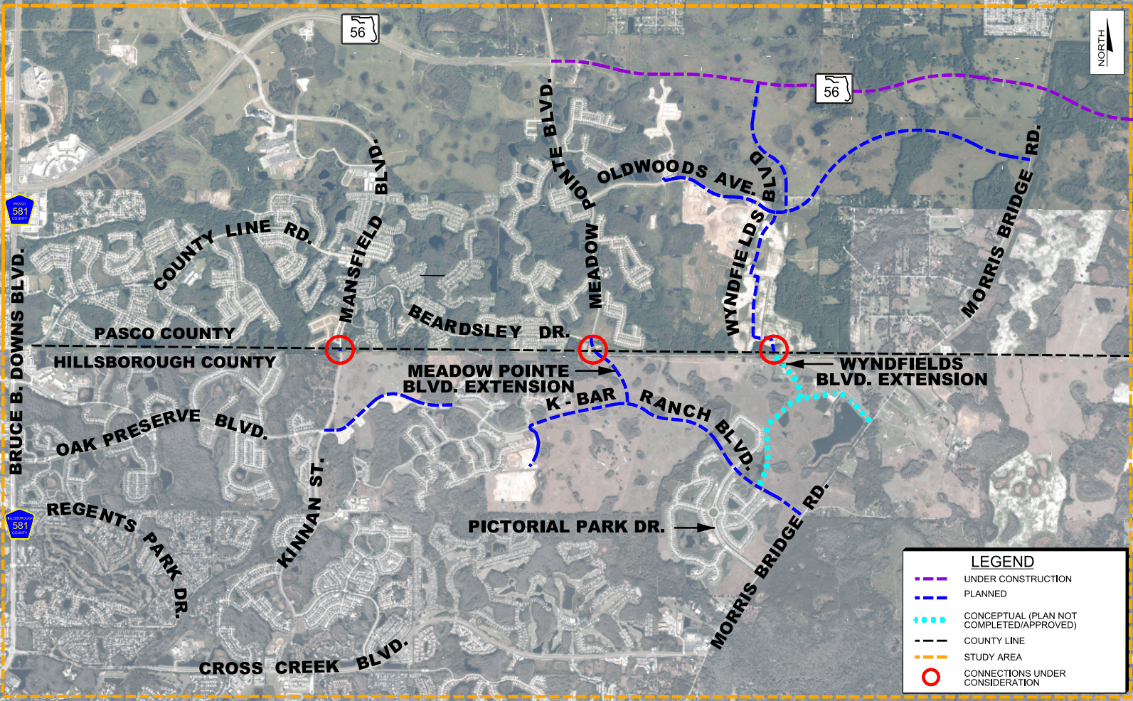 New Roadways planned to connect Wesley Chapel and New Tampa