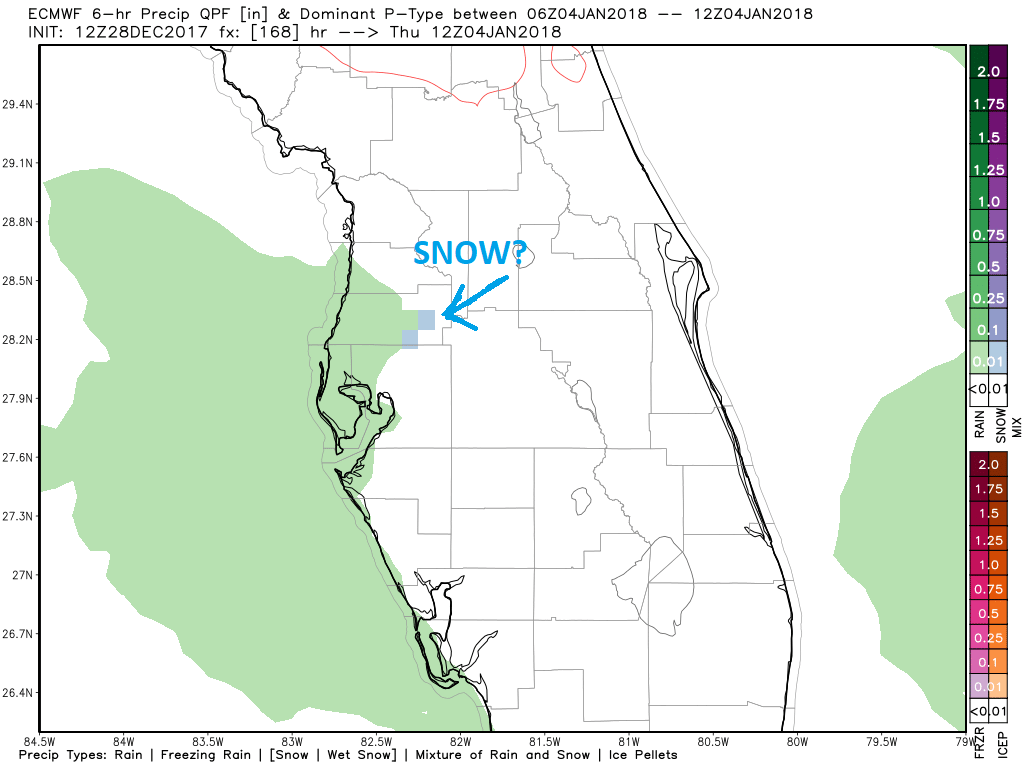 Will it snow in Wesley Chapel this week?