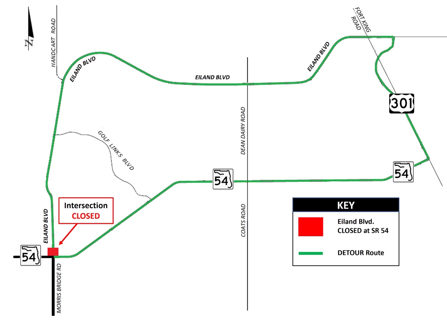 Eiland Blvd at State Rd 54 to close beginning Wednesday Night