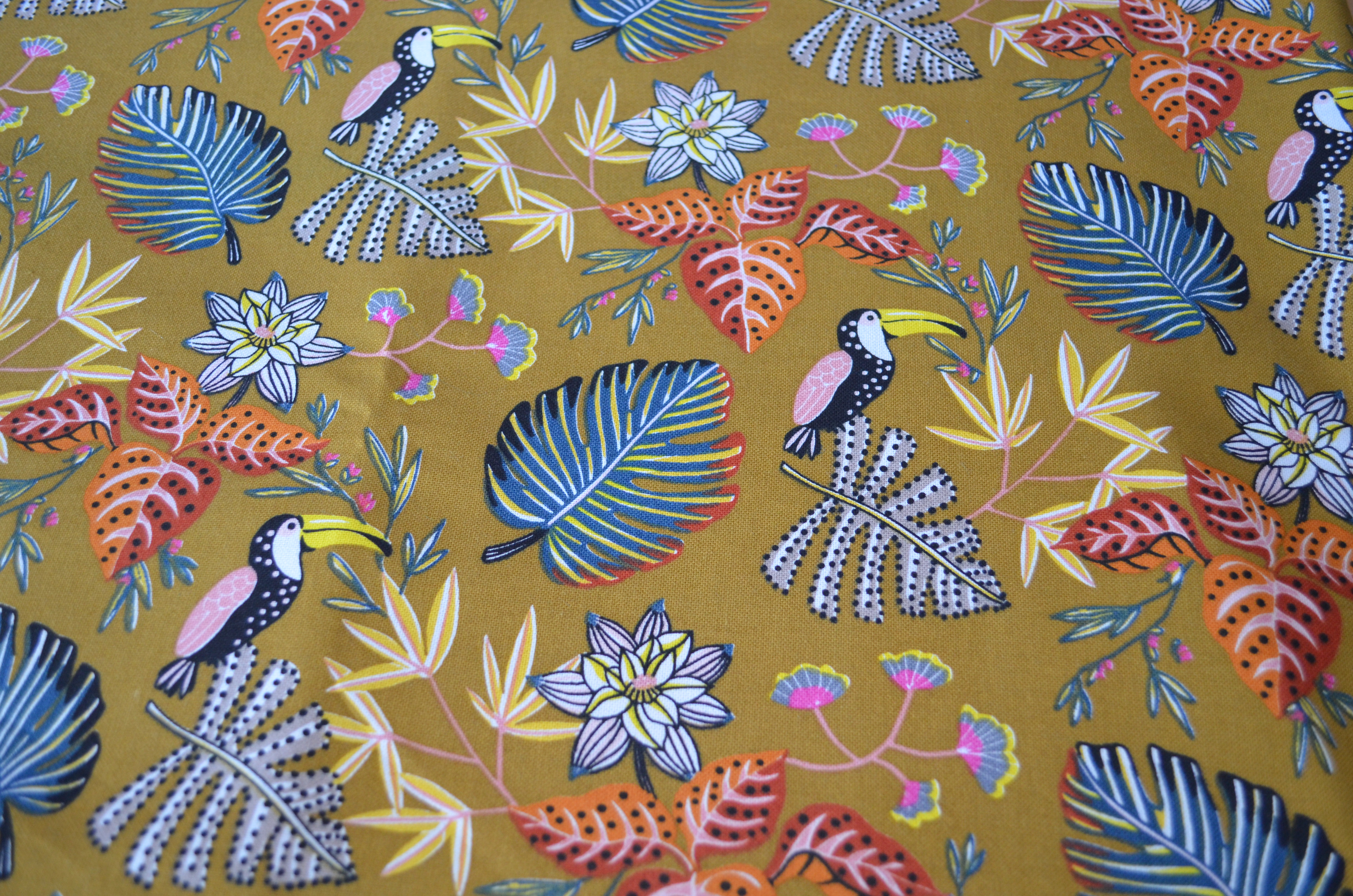 Motif Toucans Jaune moutarde