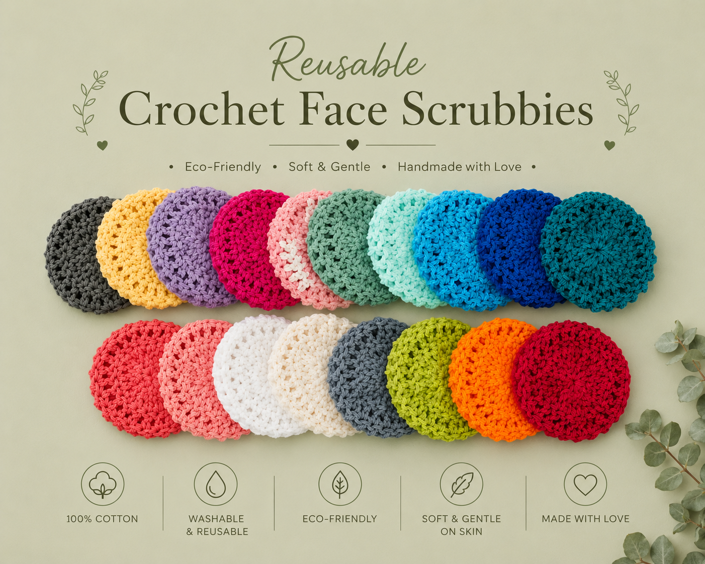 Crochet Cotton Face Scrubby