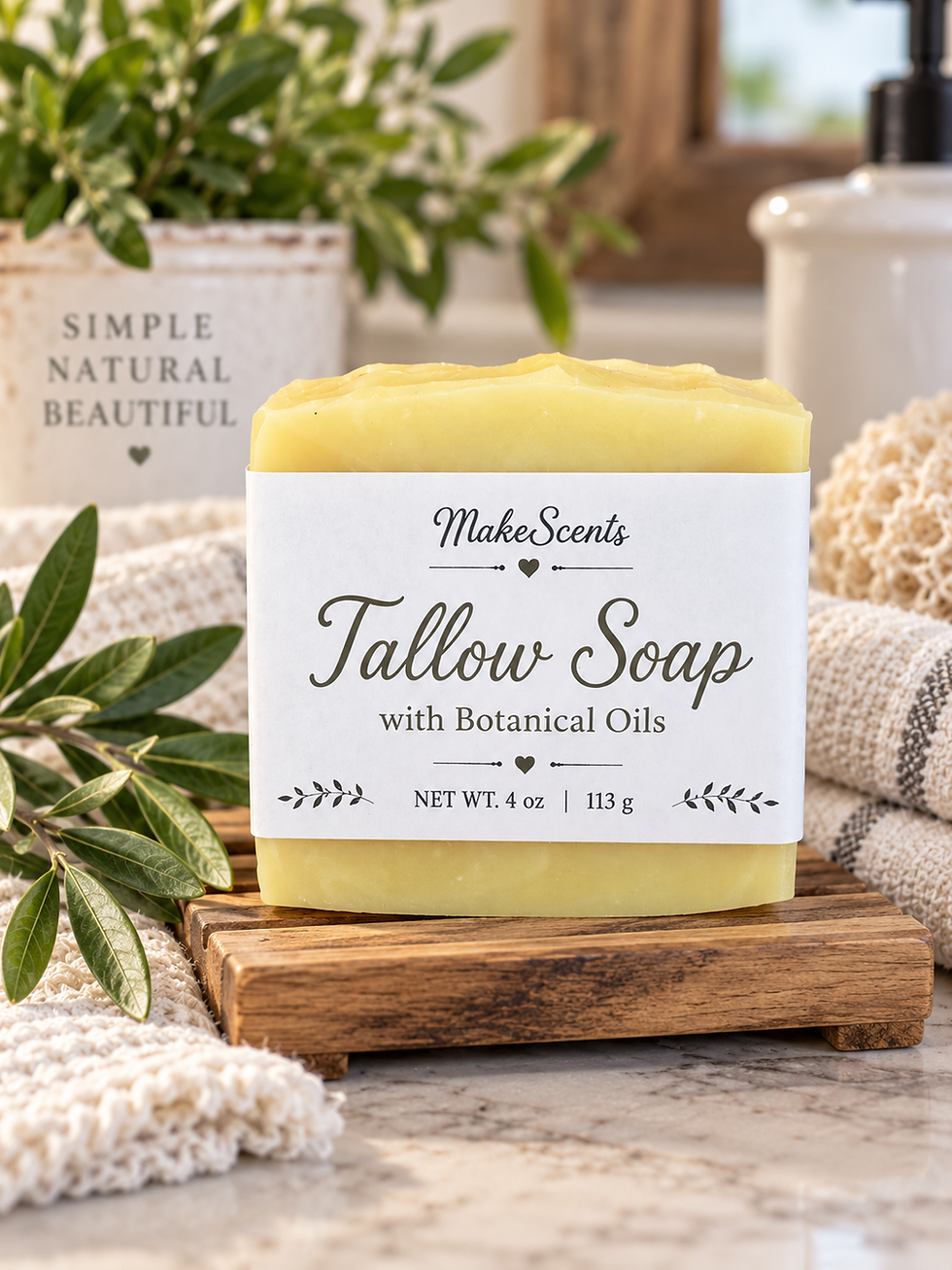Beef Tallow Unscented Soap