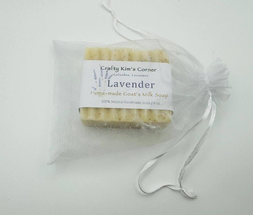 Thumbnail: Lavender Goat Milk Soap in clear organza soap bag