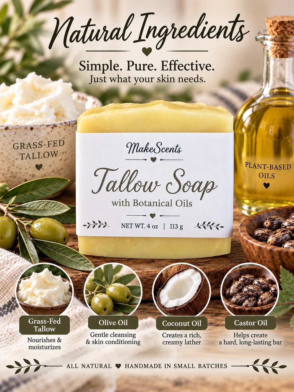 Thumbnail: Beef Tallow Unscented Soap