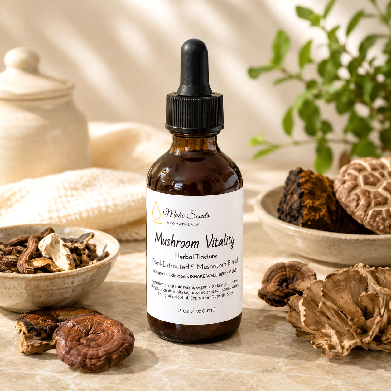 Organic 5 Mushroom Blend Tincture Extract