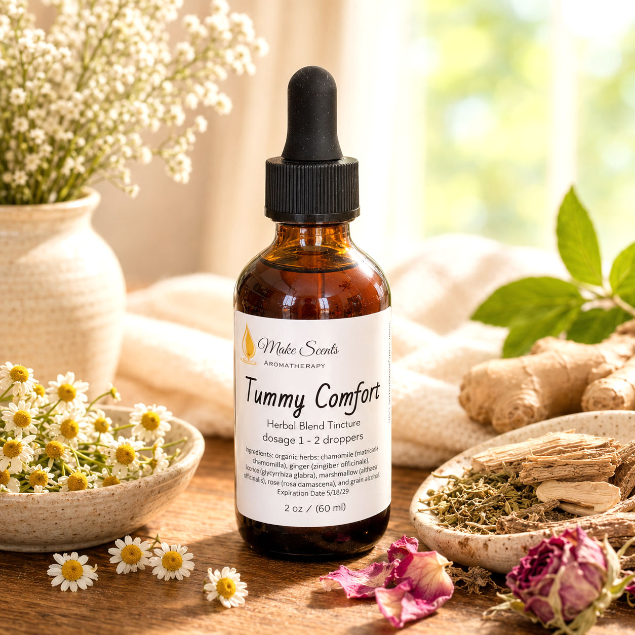 Organic Tummy Comfort Herbal Blend Tincture Extract