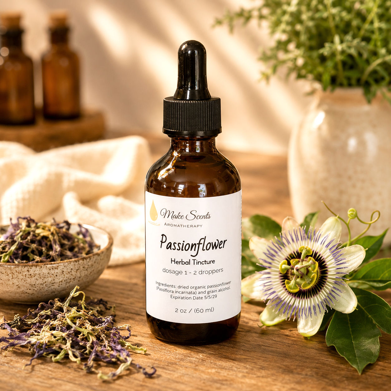 Organic Passionflower Herbal Tincture Extract