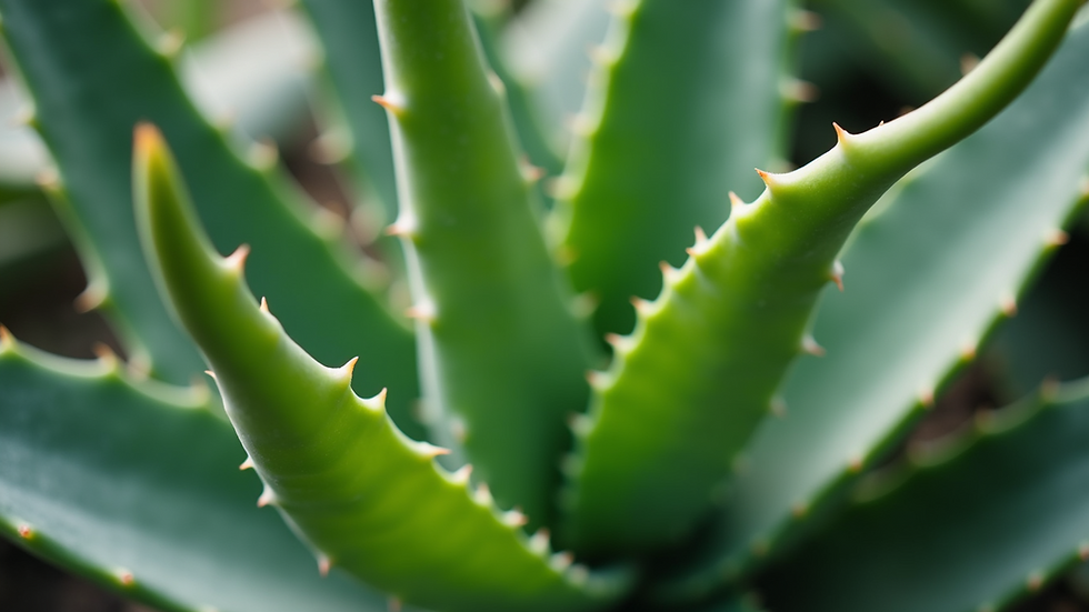 Close-up of fresh aloe vera leaves