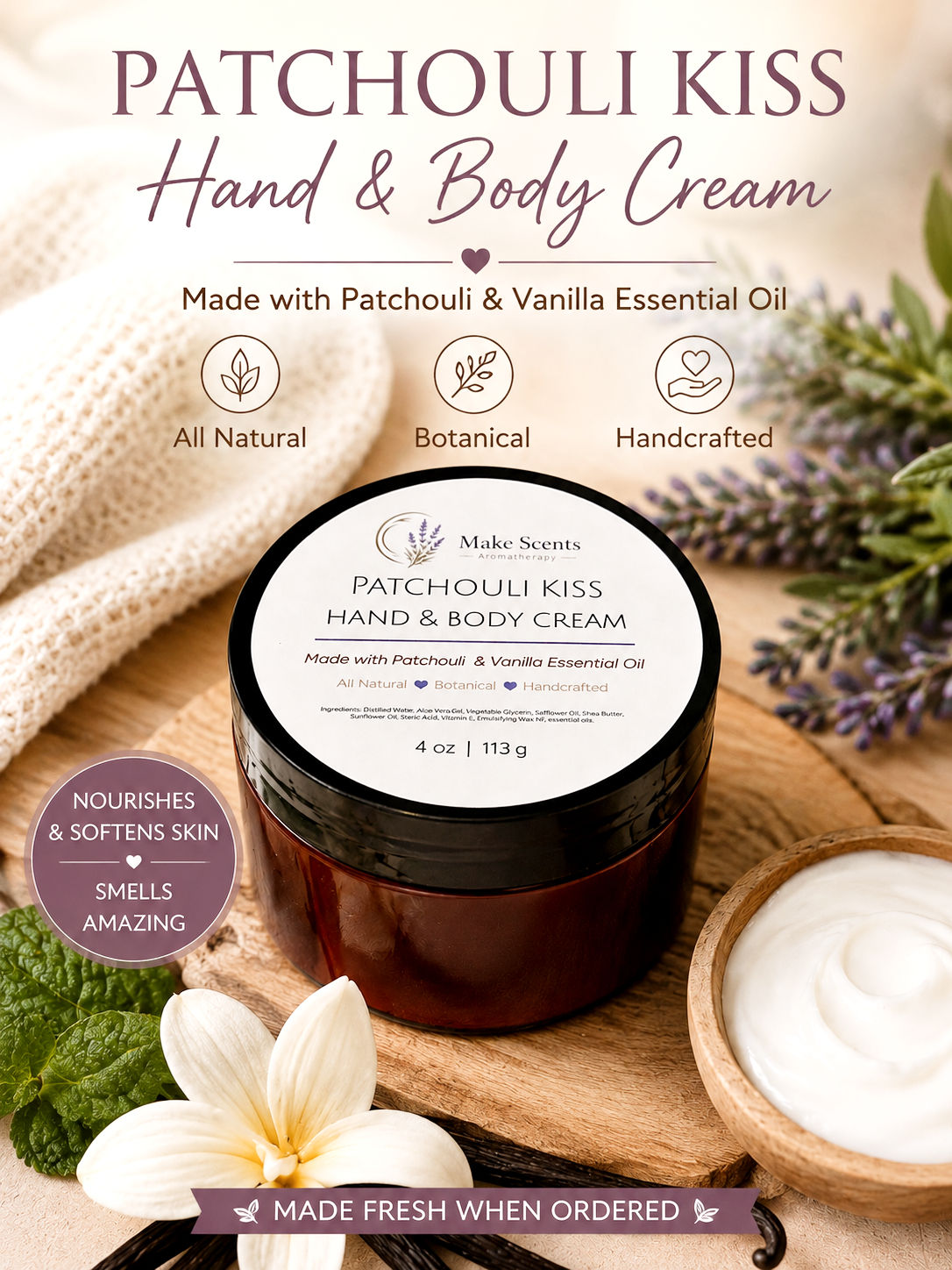 Patchouli Vanilla Hand & Body Cream