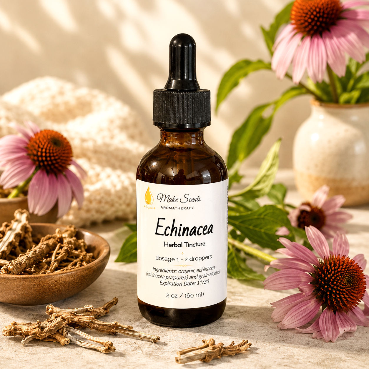 Organic Echinacea Tincture | Immune Support Herbal Extract