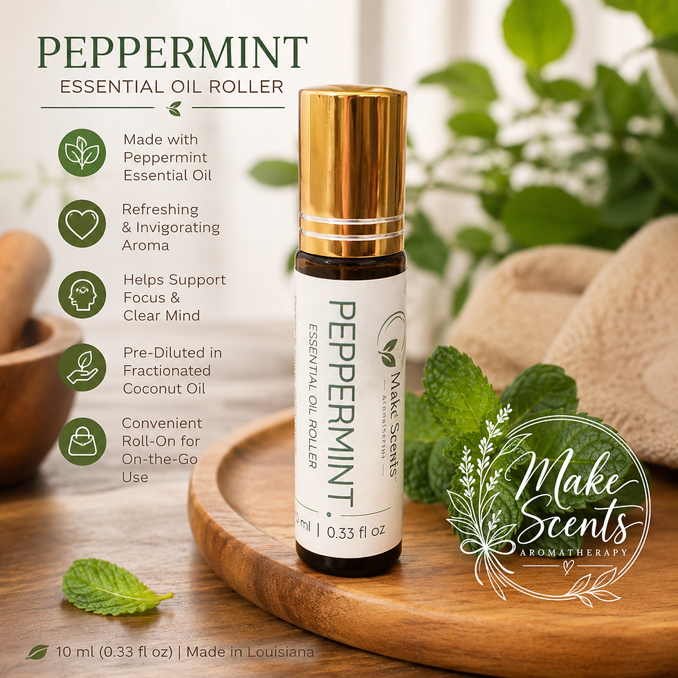 Organic Peppermint Essential Oil Roller | Aromatherapy