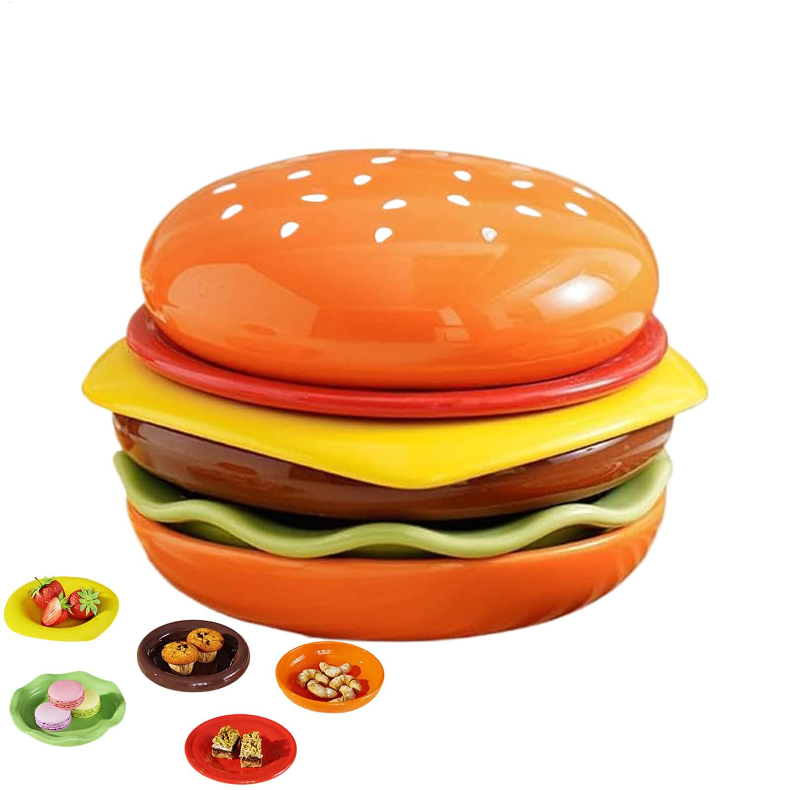 Conjunto de Pratos formato Hamburguer | Diversão até na hora de servir 6 Pcs