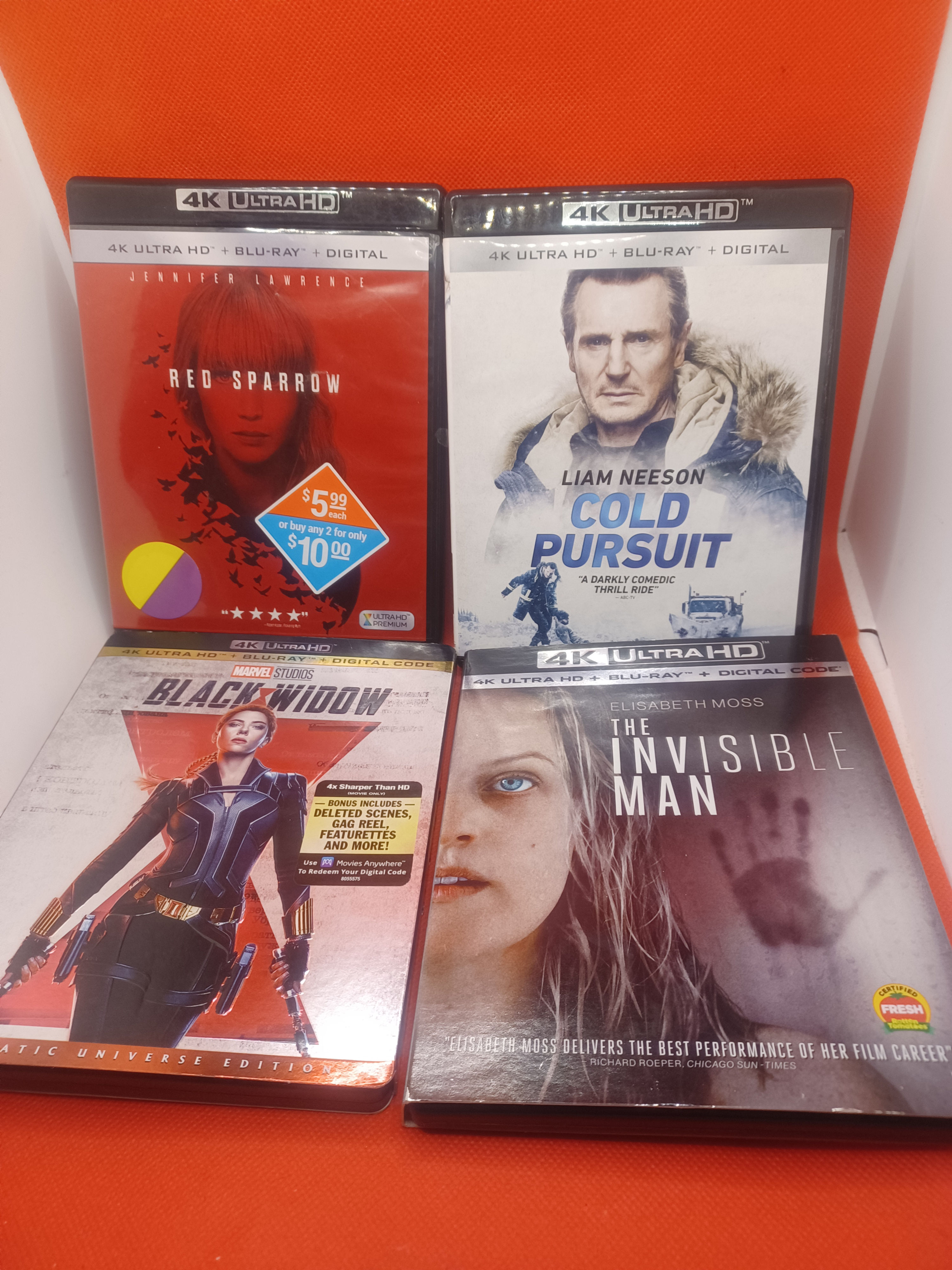 Red Sparrow , Cold Pursuit, Black Widow & The Invisible Man 4 - 4K Ultra HD