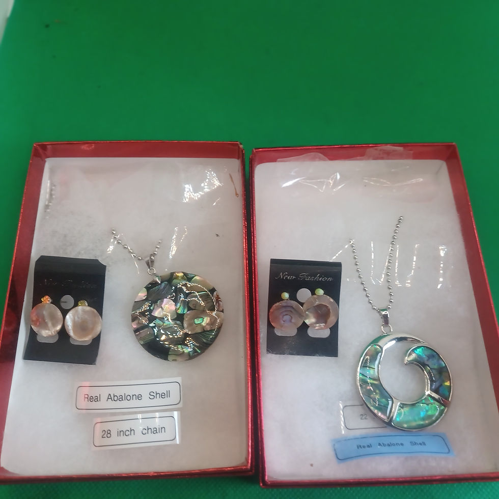 Real Abalone Shell Circle Necklace sets with Earrings - Choose One