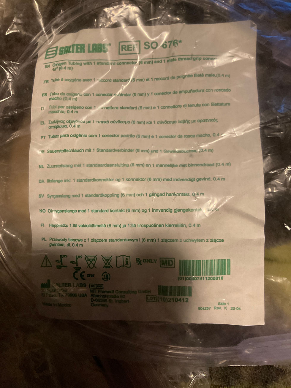 Nasal Cannulas - Ref SO-676 Oxygen Tubes - lot of 5 by Salter Labs