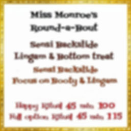 Miss Monroe Massage Parlor/Massage Menu/tarieven