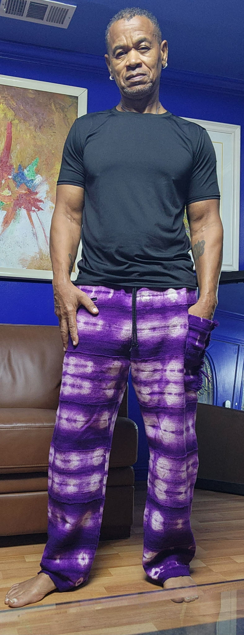 onney n Purple Tye Dye MudclothPants