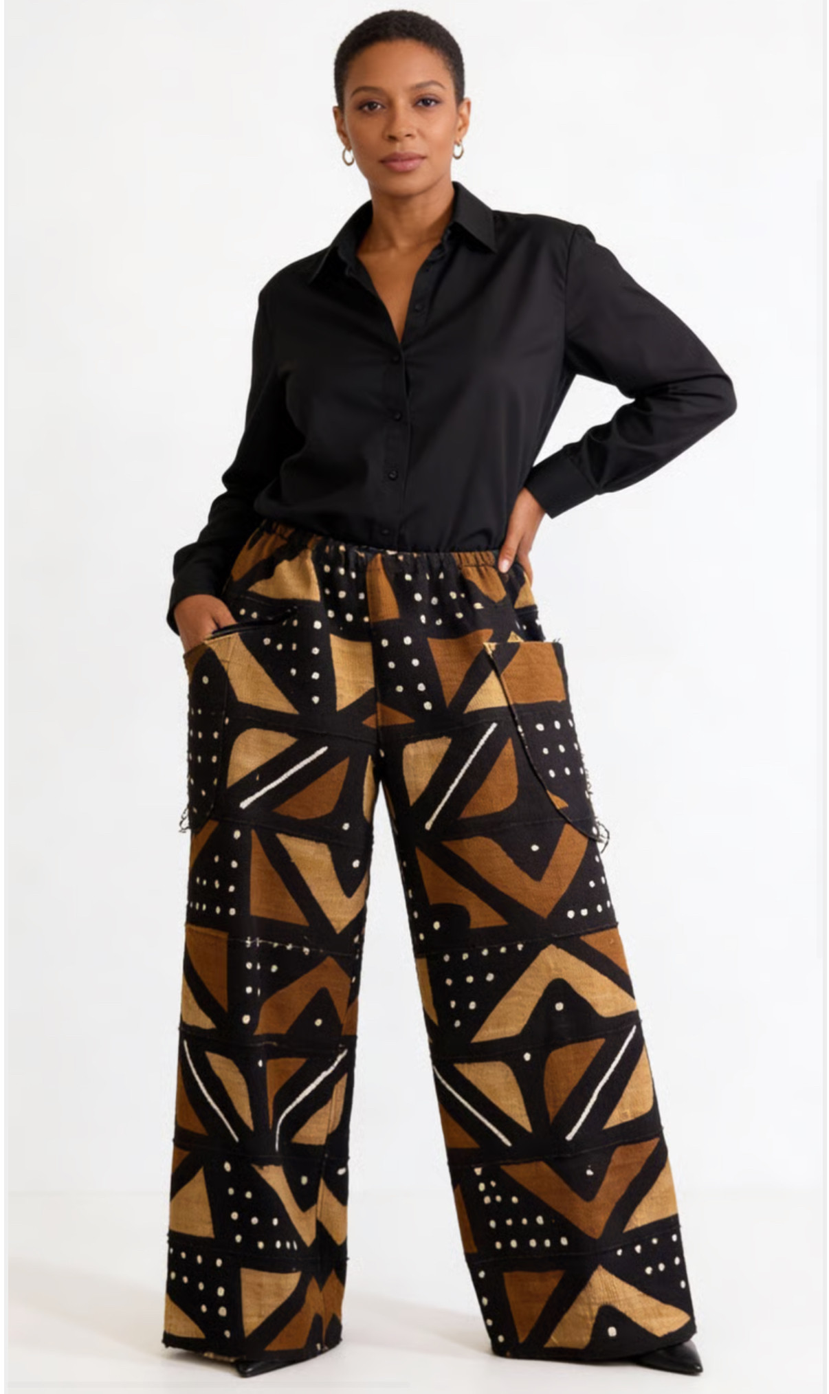 Abstract Mudcloth Pants -Extra Large
