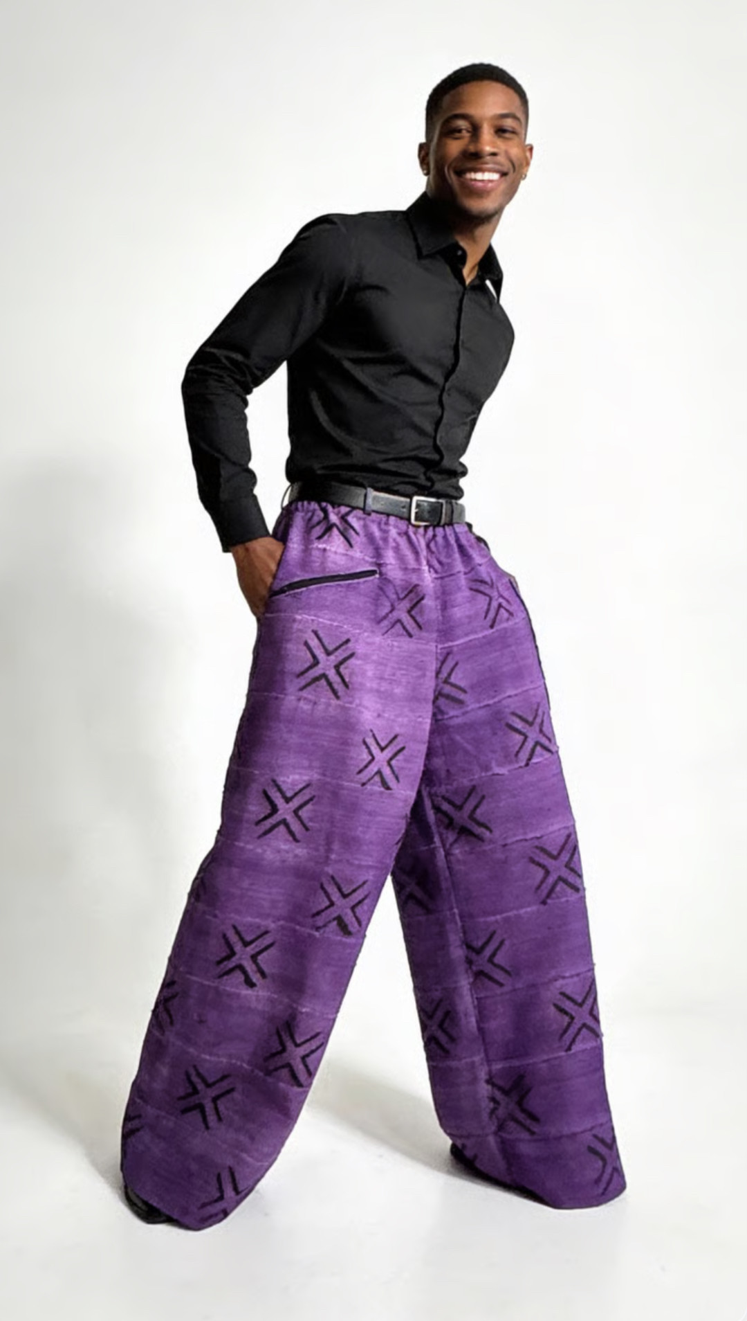 Purple Mudcloth Pants - 2X
