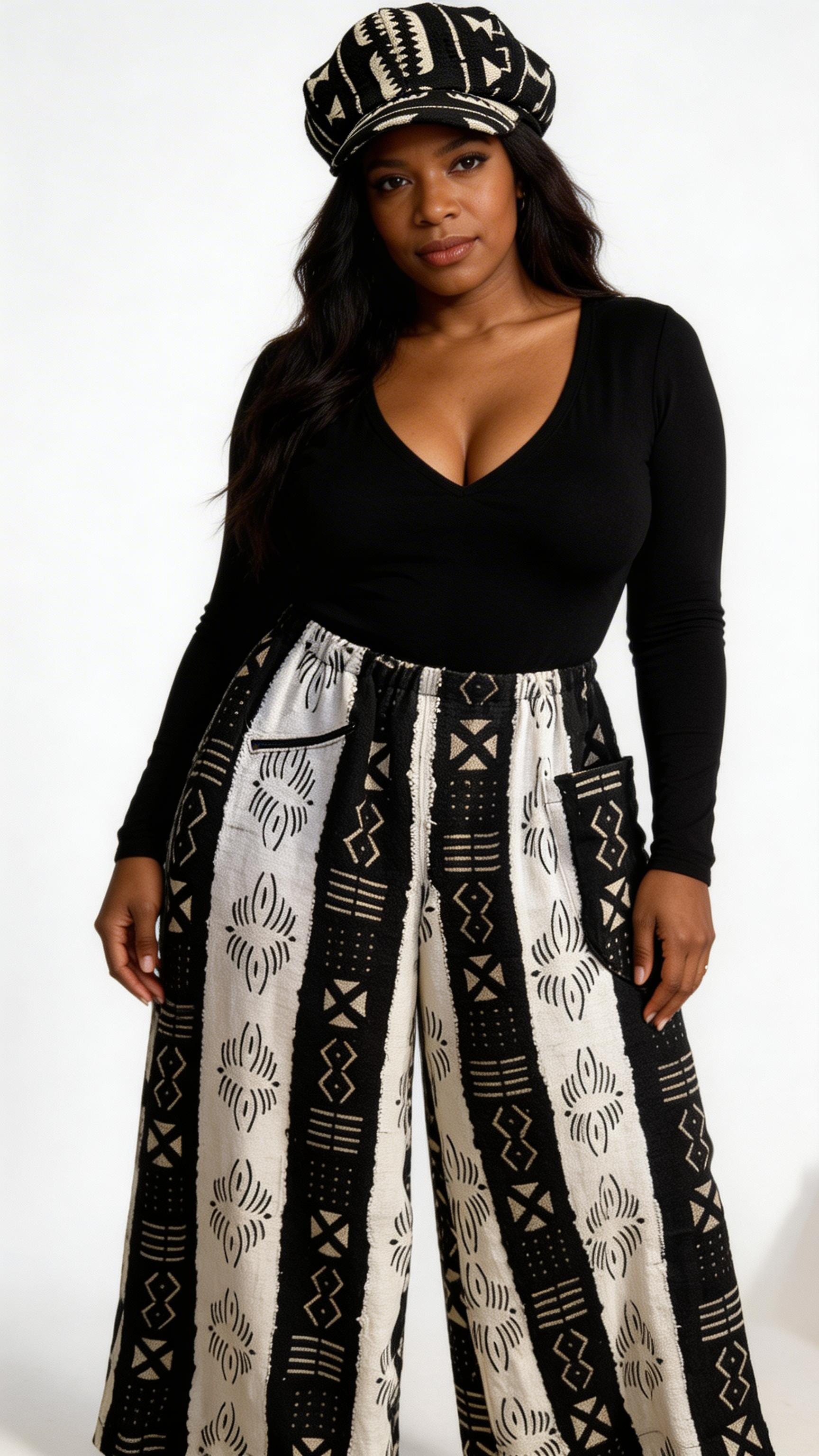 Black & White Mudcloth Pants