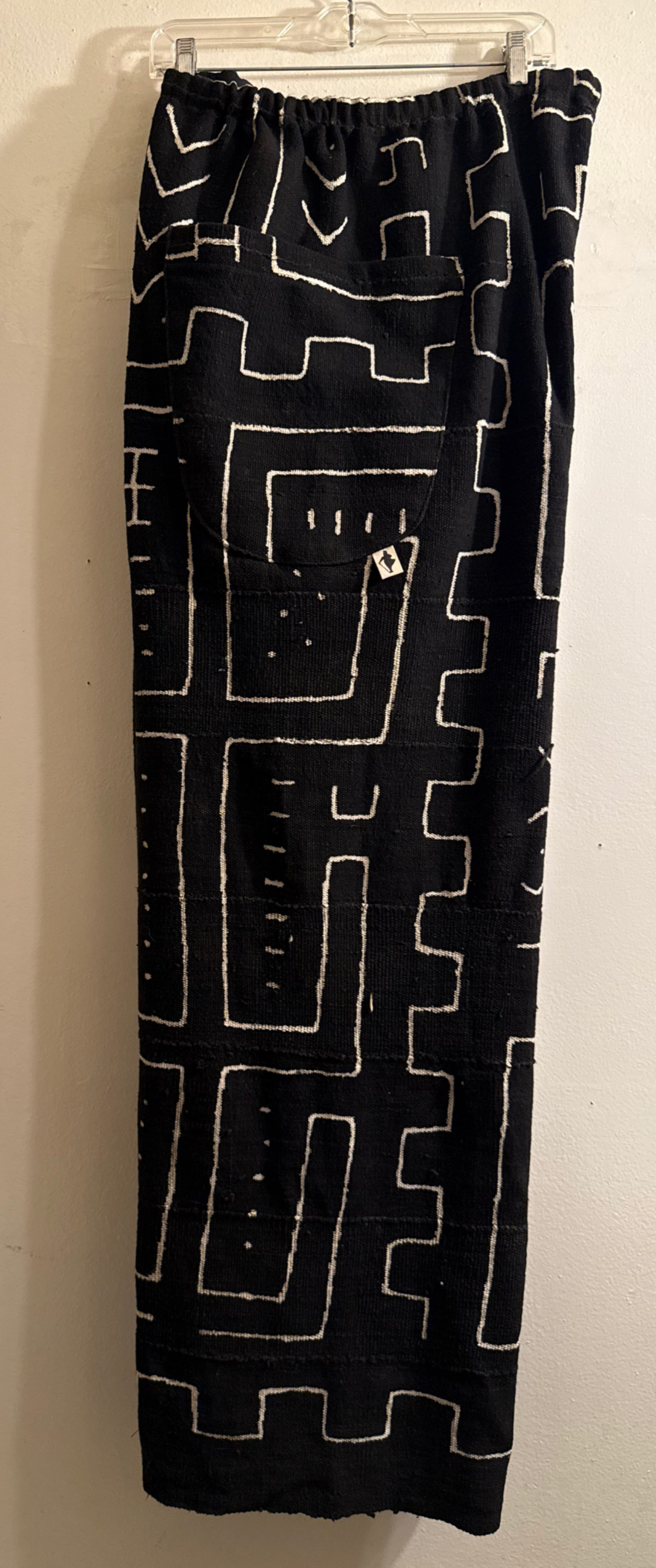 Black Mudcloth Pants - 3X Tall