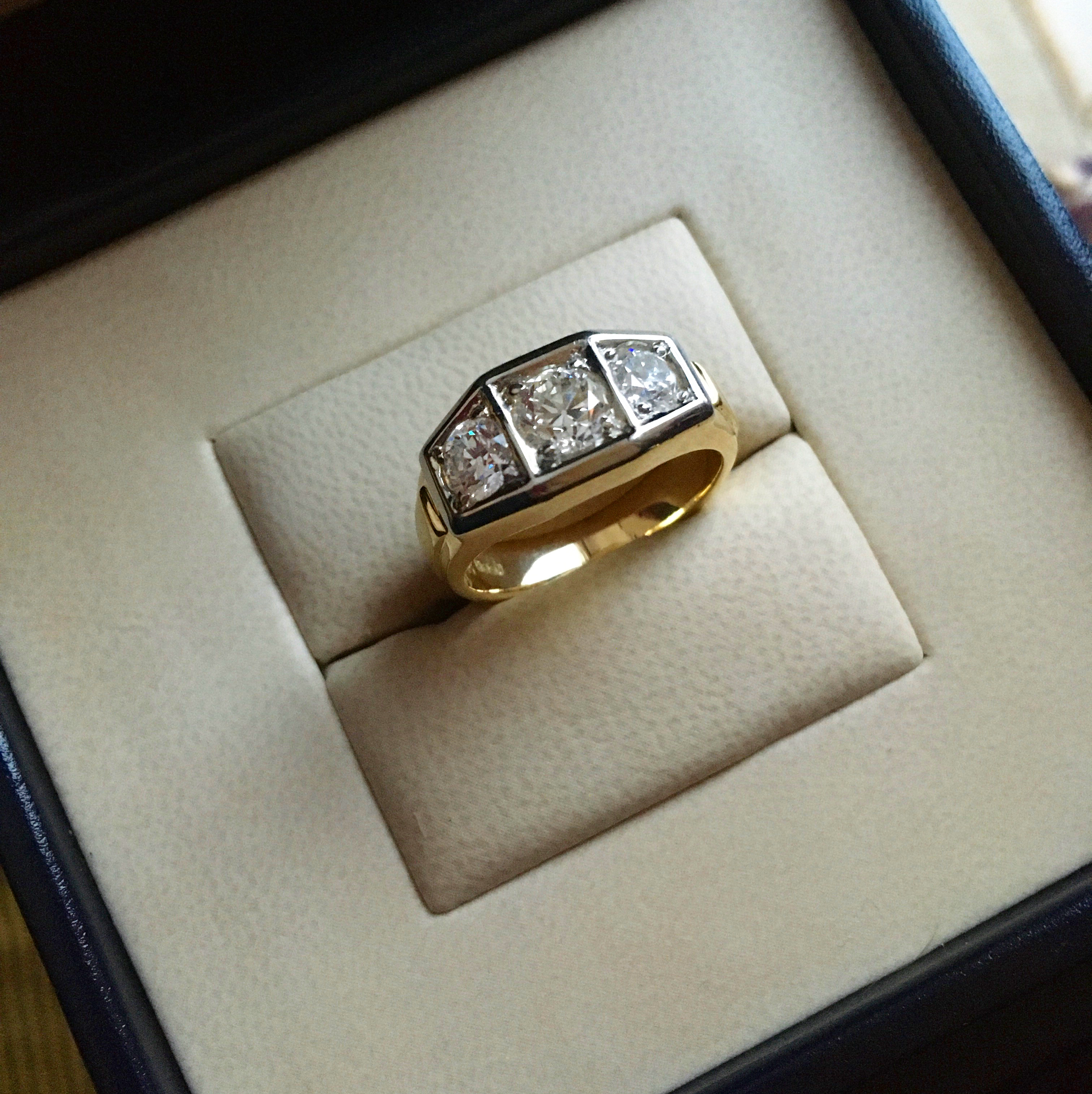 Art deco teemantsõrmus 1,64 ct 585