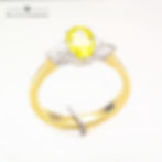 We Love Diamonds 1.0 Carat Fancy Vivid Oval Cut Diamond Ring Plus 2 x 0.25 Carat Pear Cut Diamonds On 18 Ct Yellow Gold 002