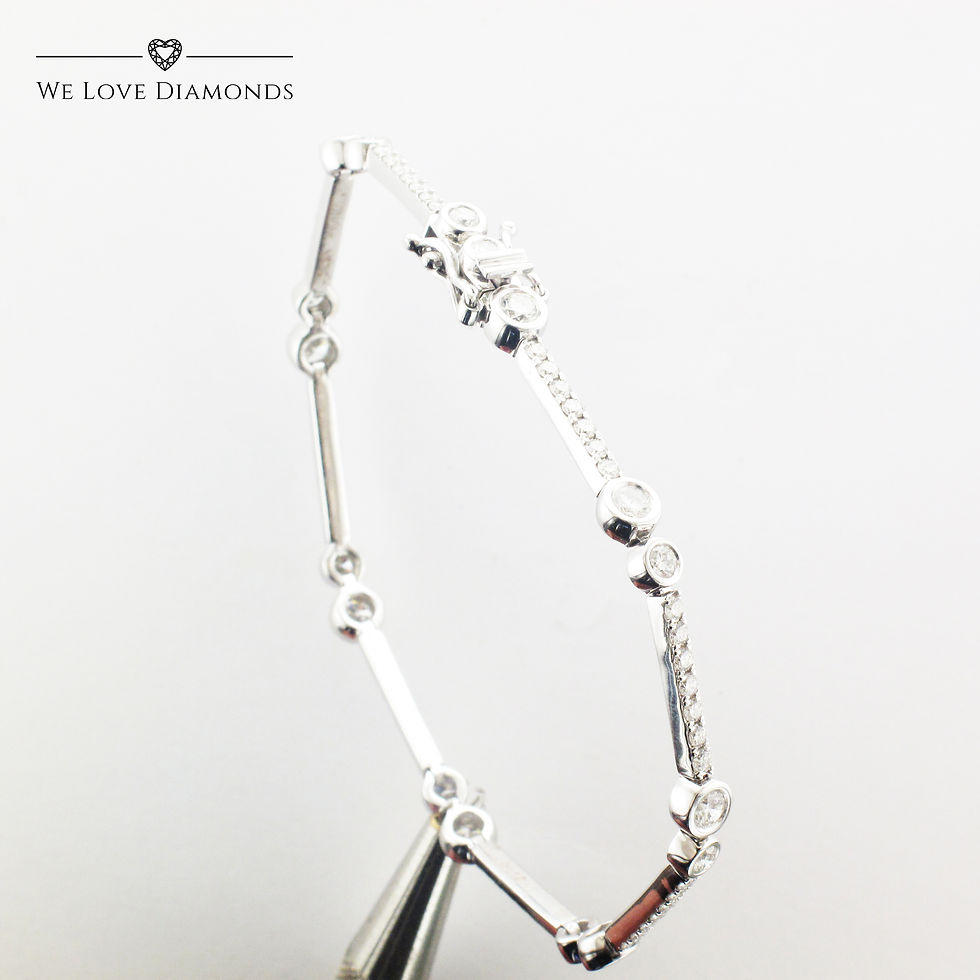 Thumbnail: We Love Diamonds 2.50 Carat Round Brilliant Cut GVS1 Diamond Line Bracelet On 18 Carat White Gold 011