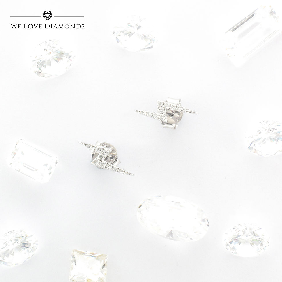 Thumbnail: We Love Diamonds 0.10 Carat Diamond Lightning Bolt Stud Earrings On 9 Carat White Gold 013