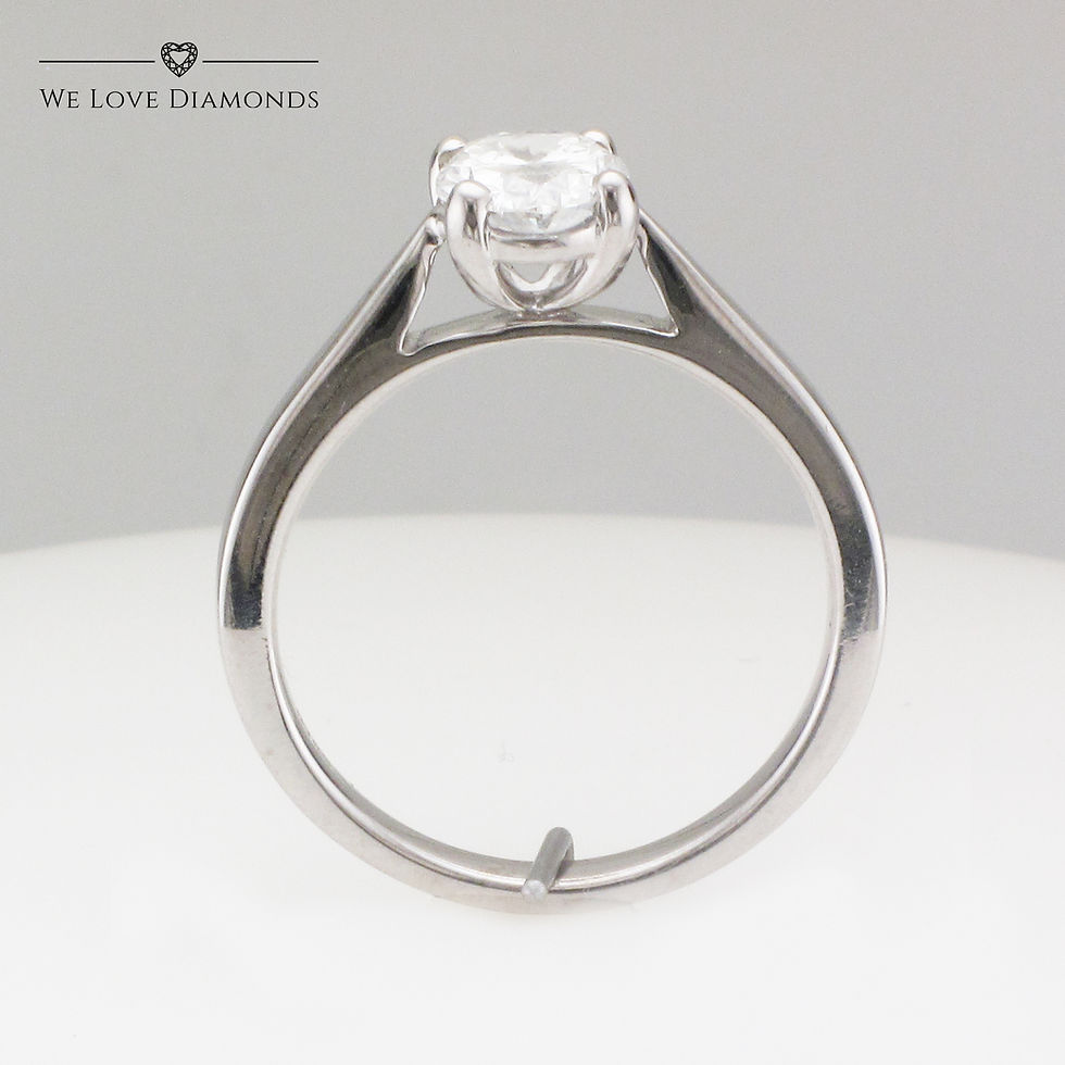 Thumbnail: We Love Diamonds 1.0 Carat Oval Cut Diamond Engagement Ring On 18 Carat White Gold 005