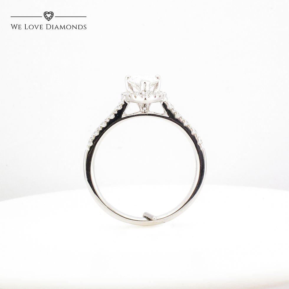 Thumbnail: We Love Diamonds 1.24 Ct HVS1 Halo Setting Pear Cut Diamond Ring On Platinum 006