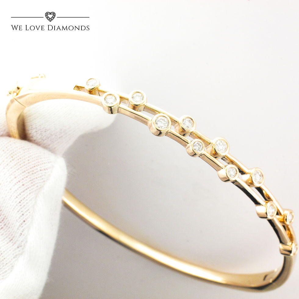 Thumbnail: We Love Diamonds 0.50 Carat Round Brilliant Cut Natural Diamond Raindance Bangle On 9 Carat White Or Yellow Gold 011