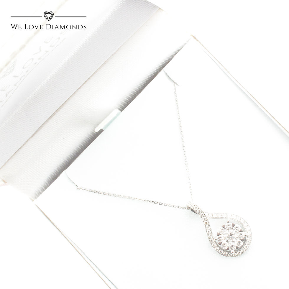 Thumbnail: We Love Diamonds 1.23 Carat Pear Shaped Crossover Pendant On 18 Carat White Gold With Chain 012