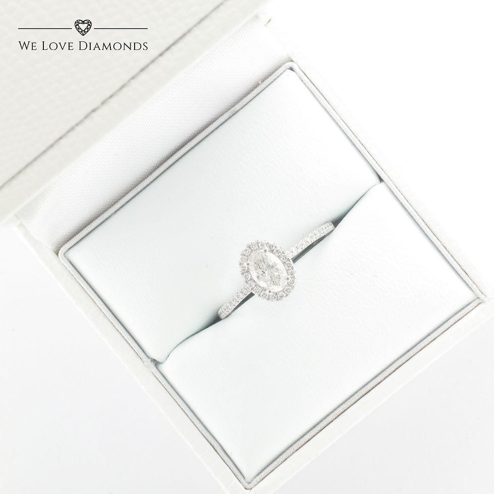 Thumbnail: We Love Diamonds 0.50 Carat Oval Cut GSI2 Diamond Ring Plus 0.20 Carats Of Feature Diamonds On Platinum 015