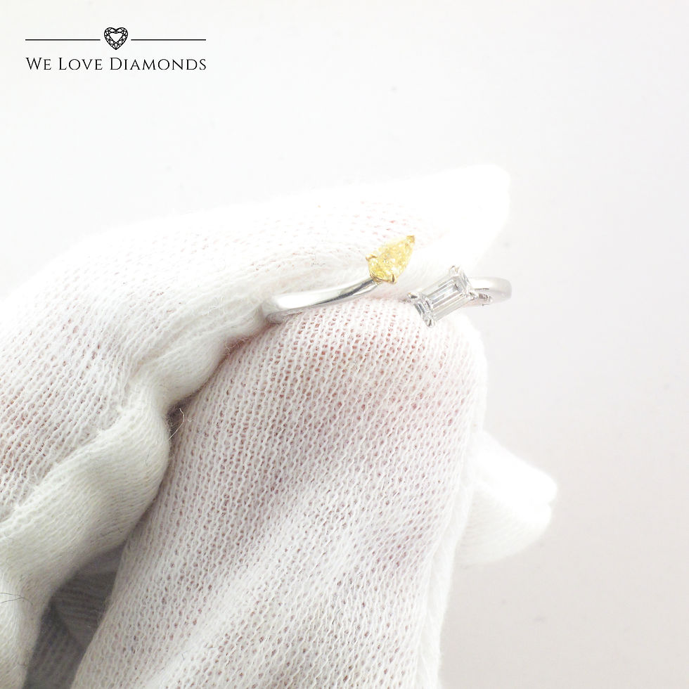 Thumbnail: We Love Diamonds Toi Et Moi Ring On Platinum Featuring White & Yellow Diamonds 004