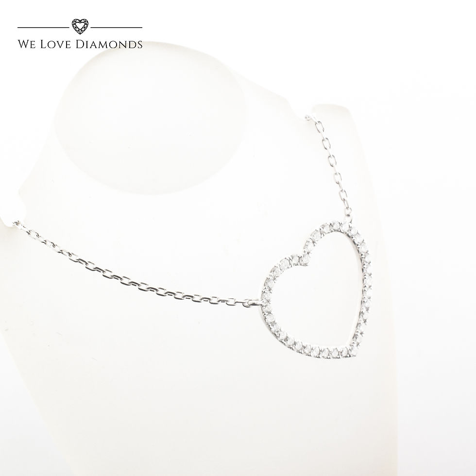 Thumbnail: We Love Diamonds 0.51 Carat GVS1 Round Cut Diamond Heart Pendant On 9 Carat White Gold 003