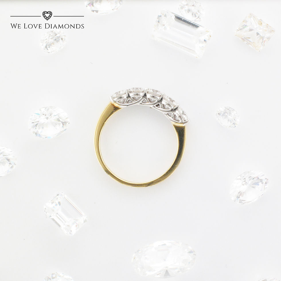 Thumbnail: We Love Diamonds 1.0 Carat 5 Stone Round Cut Diamond Eternity Ring On 18 Carat Yellow Gold 012