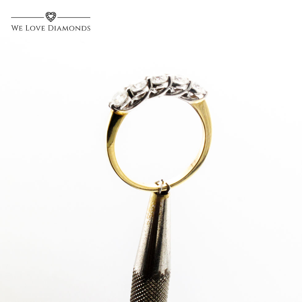 Thumbnail: We Love Diamonds 1.0 Carat 5 Stone Round Cut Diamond Eternity Ring On 18 Carat Yellow Gold 007