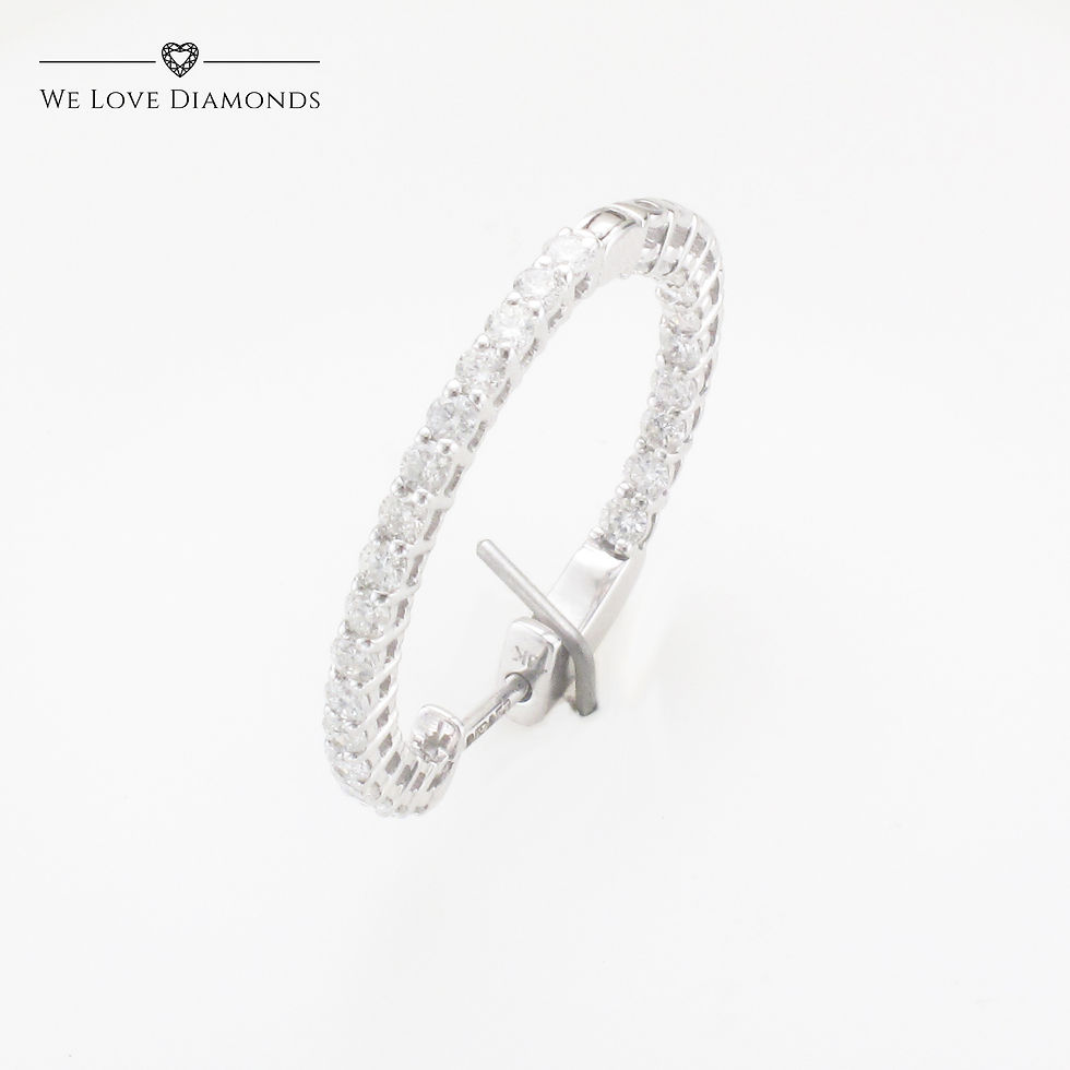 Thumbnail: We Love Diamonds 1.44 Carat Brilliant Round Cut Diamond Hoop Earrings On 18 Carat White Gold 010