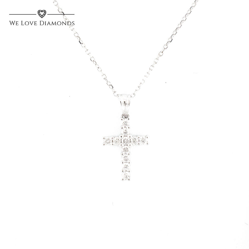 Thumbnail: We Love Diamonds 0.25 Ct Round Cut Diamond Cross Pendant & Chain On 18 Ct White Gold 004