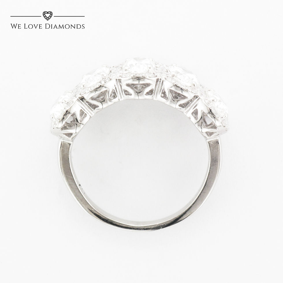 Thumbnail: We Love Diamonds 4.5 Ct Half Eternity Oval Diamond Ring On Solid Platinum 004