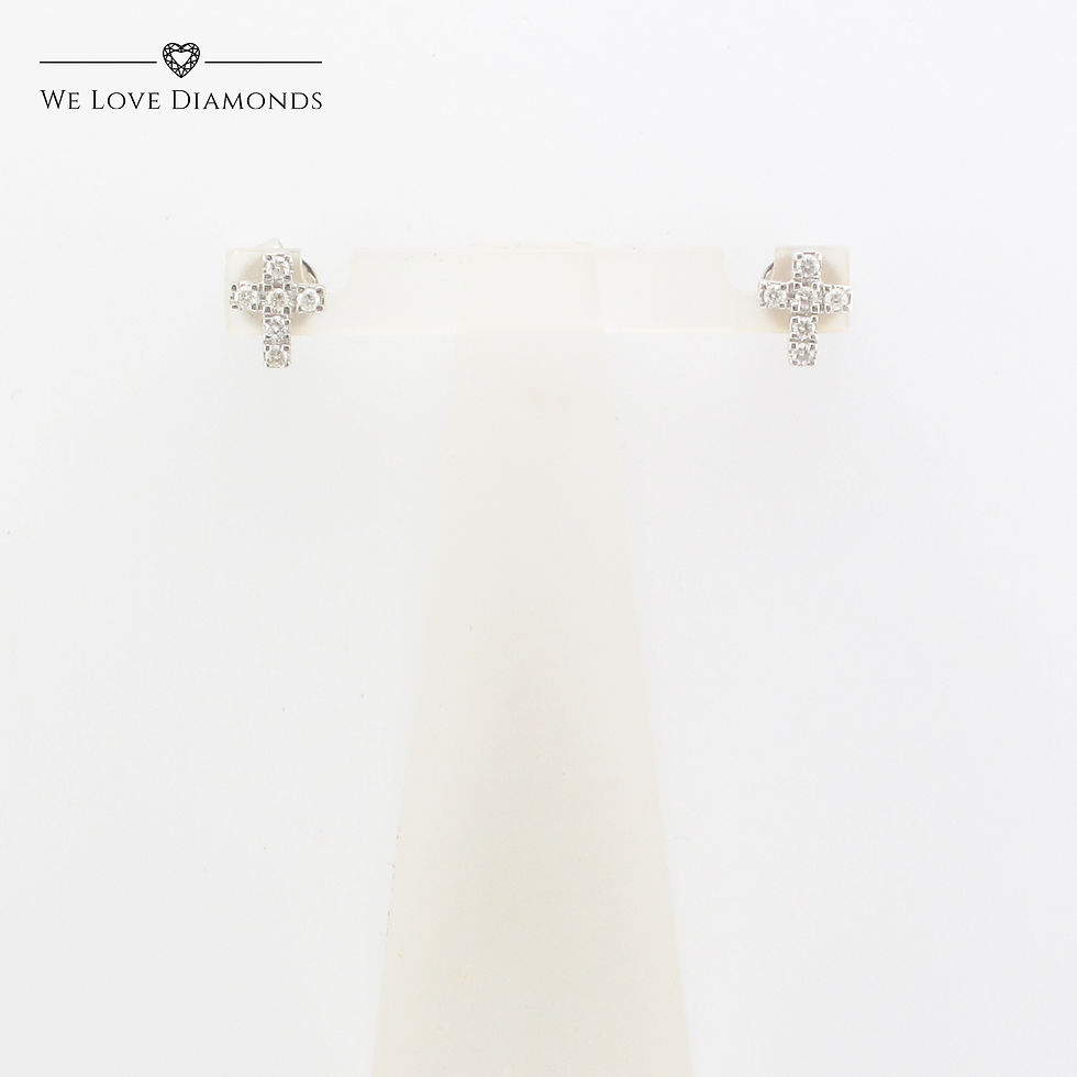 Thumbnail: We Love Diamonds 0.2 Carat Round Cut Diamond Cross Earrings On 18 Carat White Gold 007