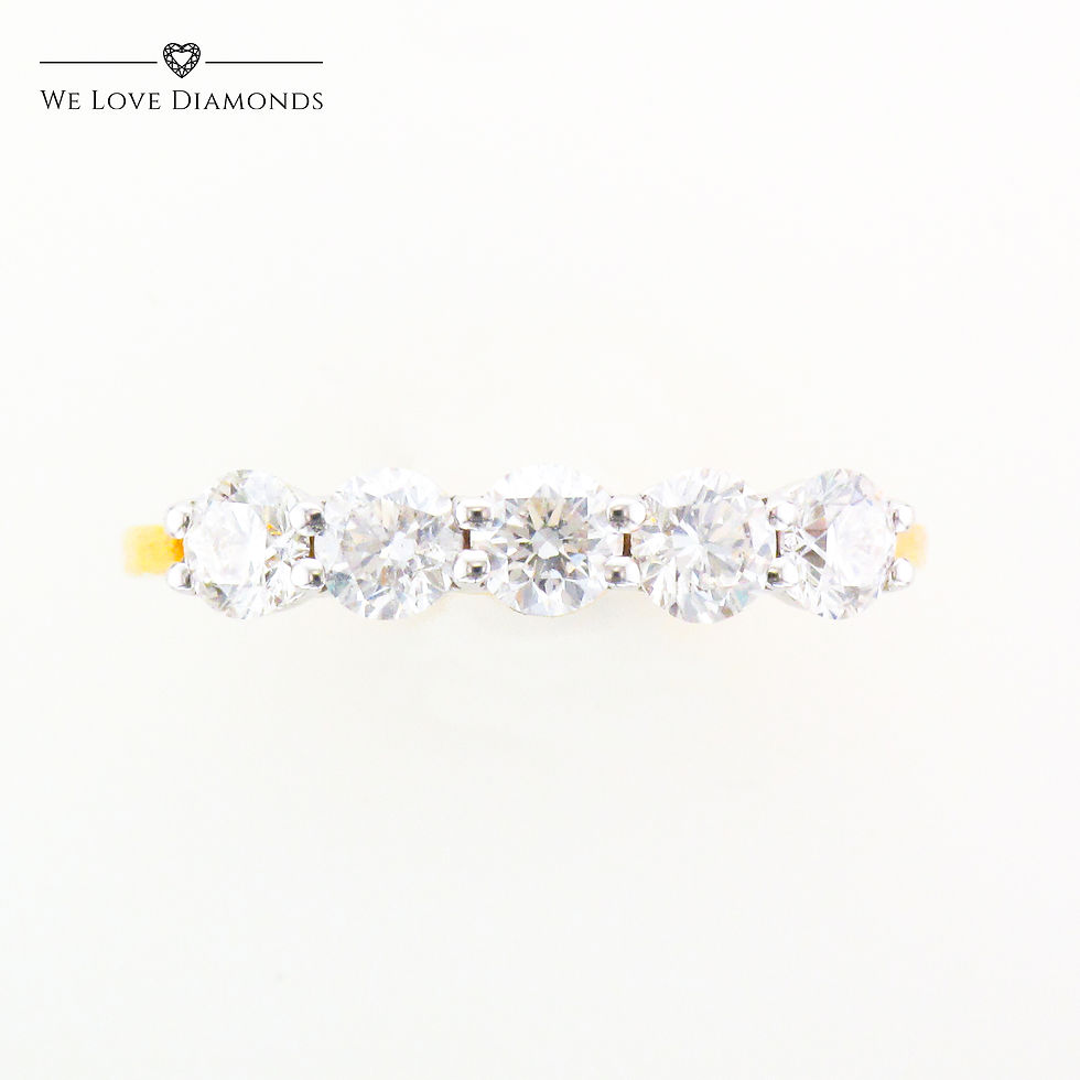 Thumbnail: We Love Diamonds 1.0 Carat 5 Stone Round Cut Diamond Eternity Ring On 18 Carat Yellow Gold 010