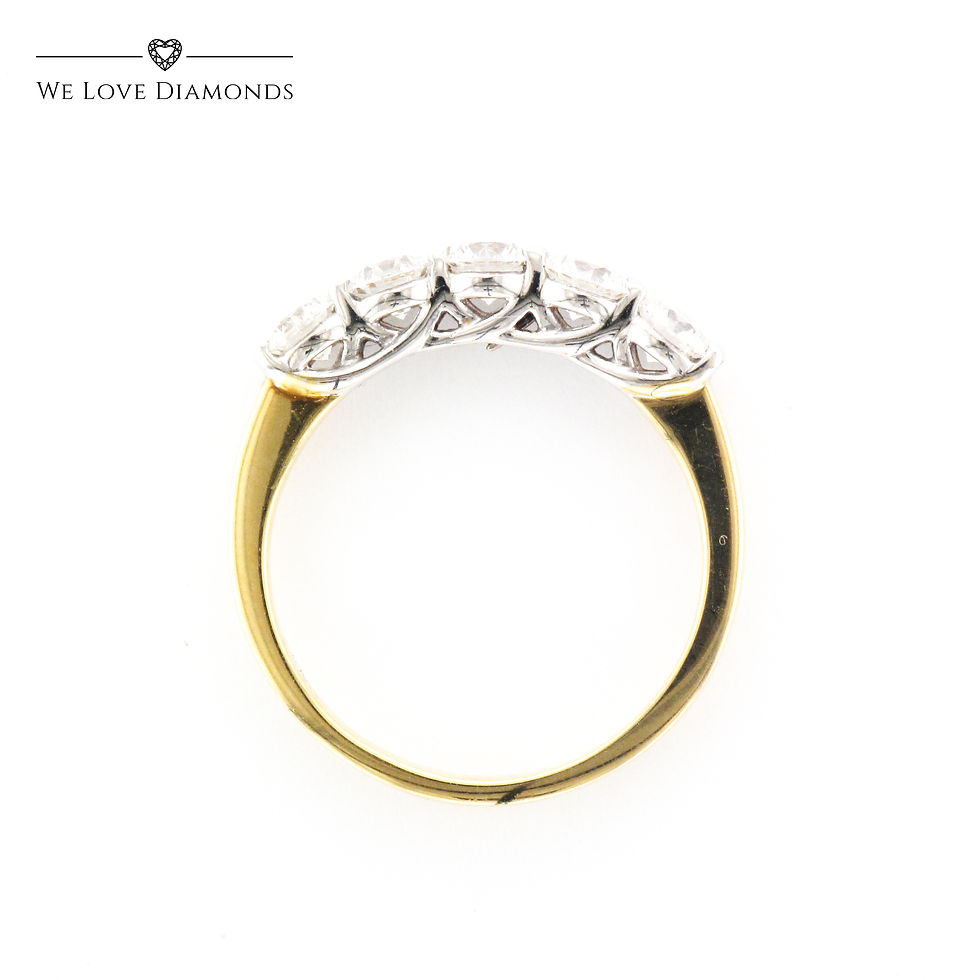 Thumbnail: We Love Diamonds 1.0 Carat 5 Stone Round Cut Diamond Eternity Ring On 18 Carat Yellow Gold 003