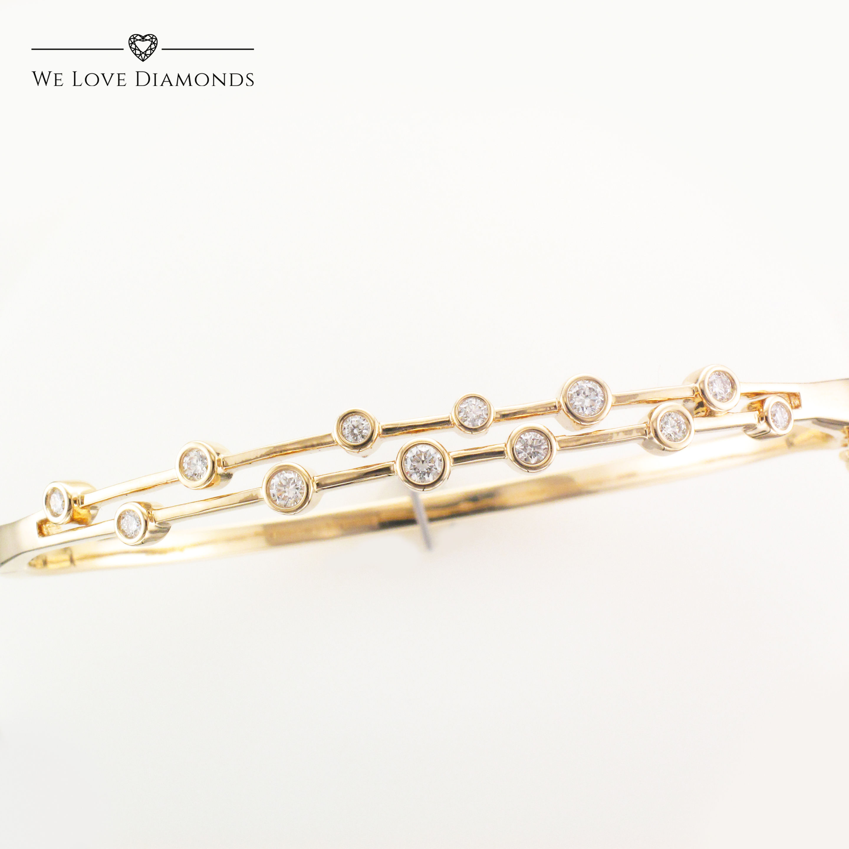 We Love Diamonds 0.50 Carat Round Brilliant Cut Natural Diamond Raindance Bangle On 9 Carat White Or Yellow Gold 001