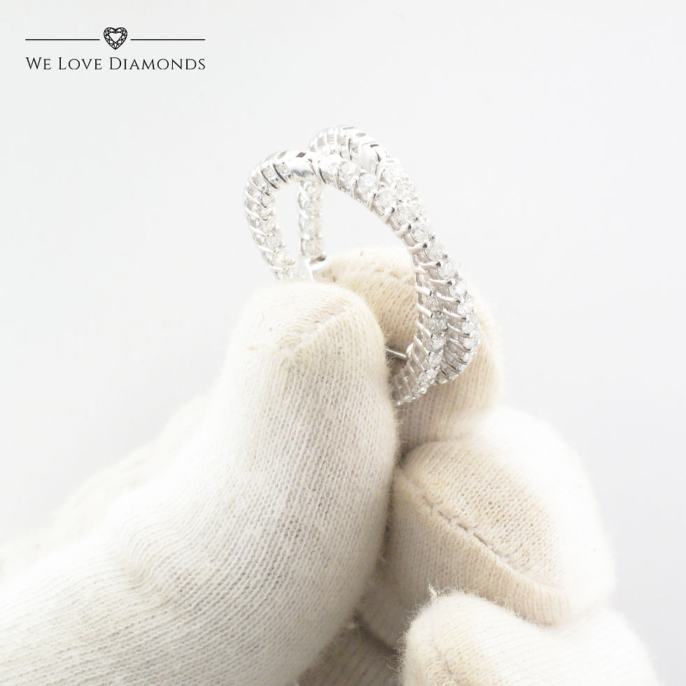 Thumbnail: We Love Diamonds 1.44 Carat Brilliant Round Cut Diamond Hoop Earrings On 18 Carat White Gold 011